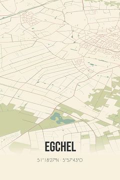 Vintage landkaart van Egchel (Limburg) van MijnStadsPoster