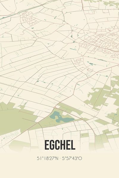 Vintage map of Egchel (Limburg) by Prints of Place