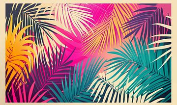 Neon Palm Leaf Fantasy by ByNoukk