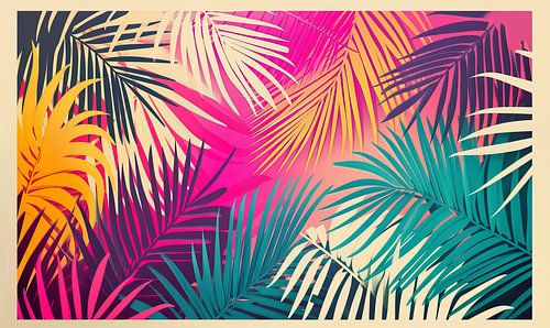 Neon Palmblad Fantasie