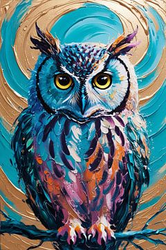 Kleurrijke abstracte uilenkunst van Art & Soul Creations