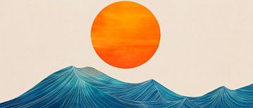 Soleil sur les douces vagues de la mer sur Poster Art Shop