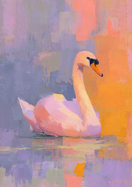 Roze zwaan in zacht licht van Niklas Maximilian