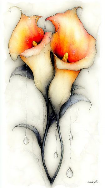 aquarelle de fleurs par Gelissen Artworks