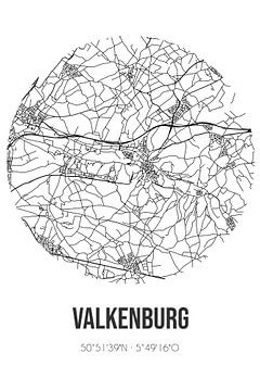 Valkenburg (Limburg) | Map | Black and white by Rezona