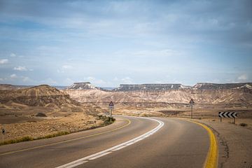 road in timan national park in south israel near eilat