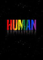 HUMAN - LGBTQ Flag Rainbow Solidarity Wall Decoration