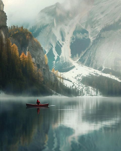 Winter am Bergsee von fernlichtsicht
