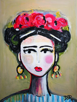 Frida with Roses - Frida