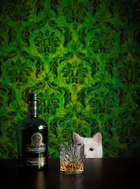 Still leven met kat en whisky by Patrycja Izabela Lassocinska