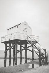 Drowning house Vlieland black and white