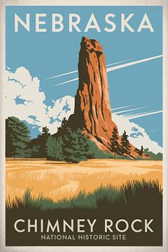 Nebraska Vintage Reisposter van Poster Art Shop