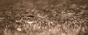 Abstrakte Fotografie: Panorama von Wassertropfen (beige / taupe)