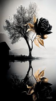 Rose in Rot, Schwarz oder Gold