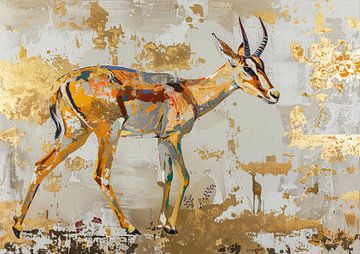 Peinture de l'antilope d'or sur Kunst Kriebels