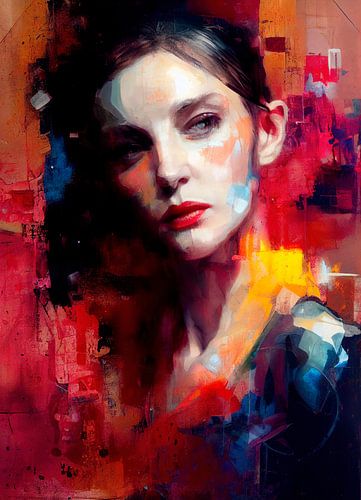 Abstraktes und lebhaftes Porträt einer Frau, Teil 2