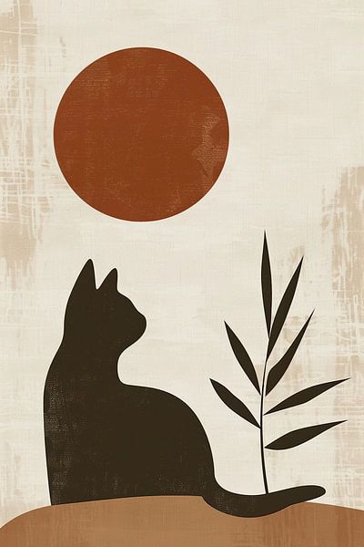 Cat Painting | Whisker Serenity by Modern Collection