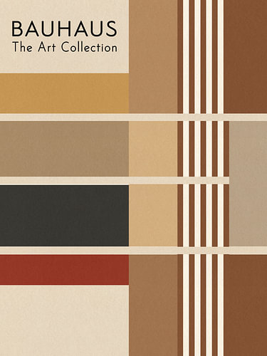 Bauhaus Lines – Abstracte Lijnen in Bruin, Zwart, Rood en Geel