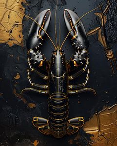 Homard noir avec détails dorés
