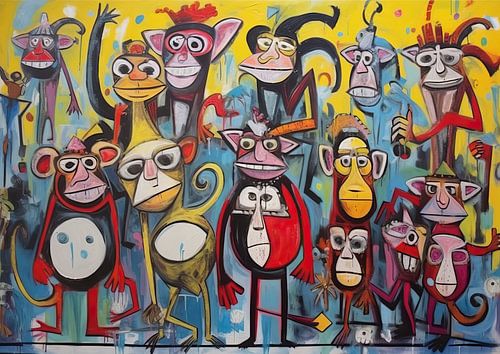 Abstrakte Affen malen