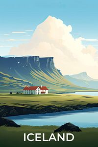 Retro-Reiseplakat Island
