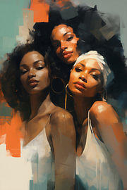 African women in white, wearing headscarves