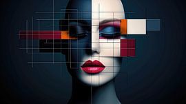 Geometrische Ästhetik: Verschmelzung von Farben und Formen von Klaus Tesching - Art-AI