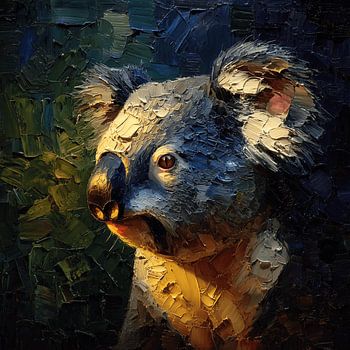 Stimmungsvolles Koala-Gemälde in Öl