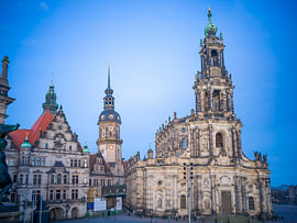 Dresden – Schlossplatz at the Blue Hour by Thomas Bugdoll