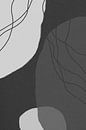 Modern abstract minimalist  shapes in black and white I by Dina Dankers thumbnail