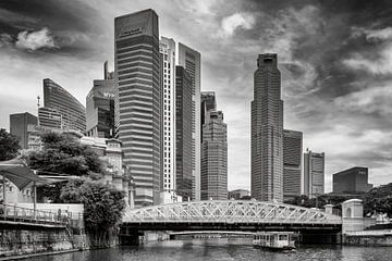 Singapore - Hoogbouw aan de Singapore River van Stedelijke landschappen - Rick Van der Poorten Fotografie