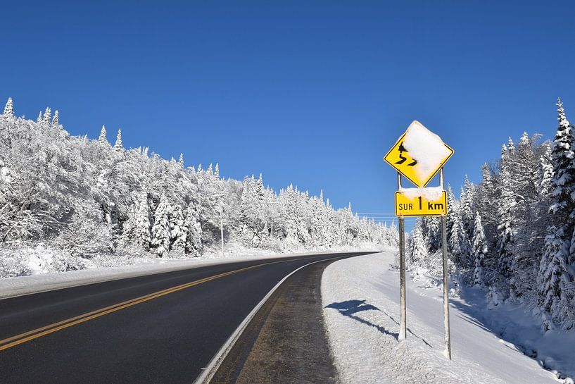 Eine Landstraße im Winter von Claude Laprise