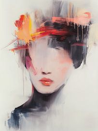Portrait moderne et abstrait sur Carla Van Iersel