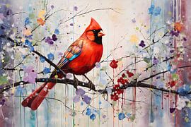 Colourful bird in Art Nouveau style by Art & Soul Creations