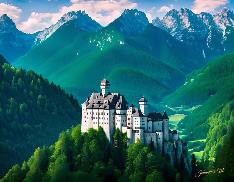 Castle Dreamscape - Hohenwerfen Castle, Austria 1 by Johannas Art Creations