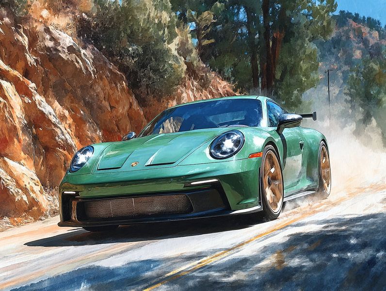 Porsche 911 GT3 RS sketch water colour by PixelPrestige