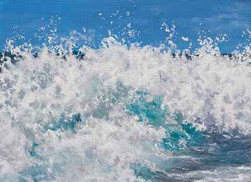 Foam head - painting of splashing seawater