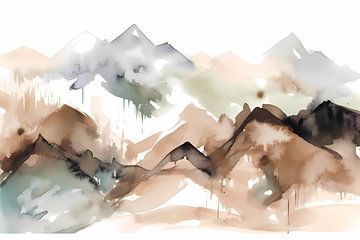 Montagnes en aquarelle sur haroulita