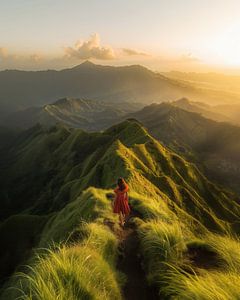 Wandern in den Sonnenaufgang