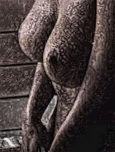 Een naakte vrouw met grote Borsten