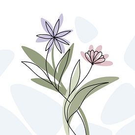Blumen rosa und lila - moderne elegante Illustration von Studio Hinte