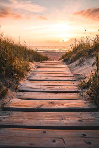 Strandpad zonsondergang