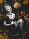 Marilyn Monroe Porträt Industrielle Vintage Blumen von Art By Dominic Miniaturansicht