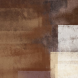 Œuvre d'art abstraite en terre cuite, beige, marron. Lot de 2. N° 1