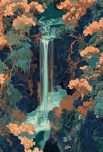 Wasserfall im Herbstwald