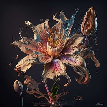 fleurs avec de l'eau sur Gelissen Artworks