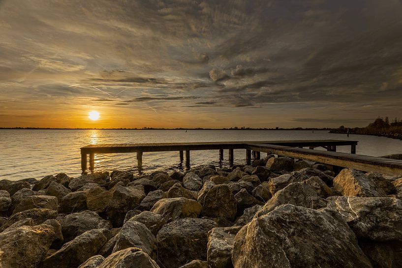 Schildmeer at sunset by Wrister Kuiling