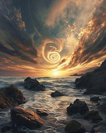 L'heure dorée au bord de la mer