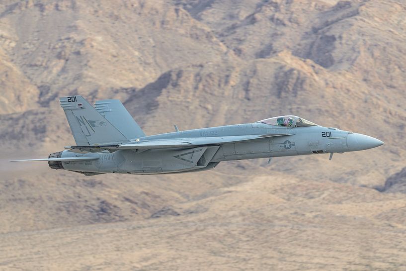 High speed pass Boeing F/A 18E Super Hornet during airshow. by Jaap van den Berg