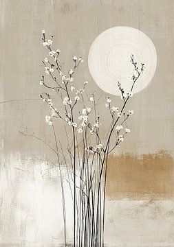 Minimalist blossoms against a white sun by Niklas Maximilian